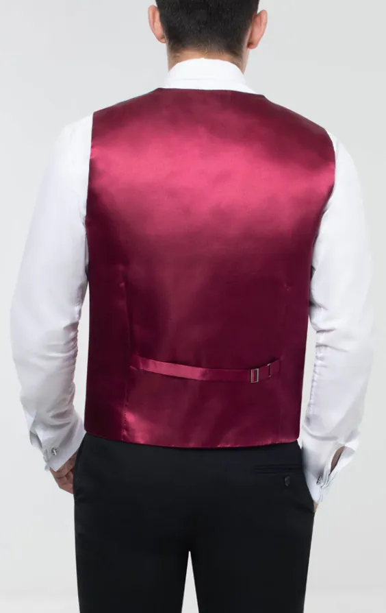 Bordeauxrood poly dupion gilet - photo 4 Bordeauxrood poly dupion gilet - photo 4