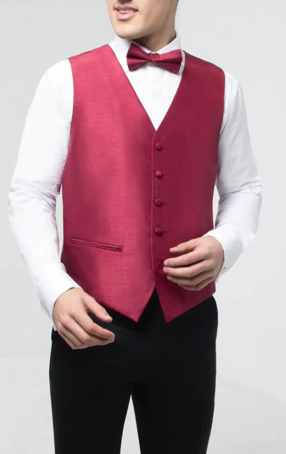 Bordeauxrood poly dupion gilet Bordeauxrood poly dupion gilet