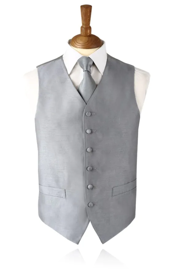 Jongens Gilet Zilver in Poly Dupion - photo 1 Jongens Gilet Zilver in Poly Dupion - photo 1