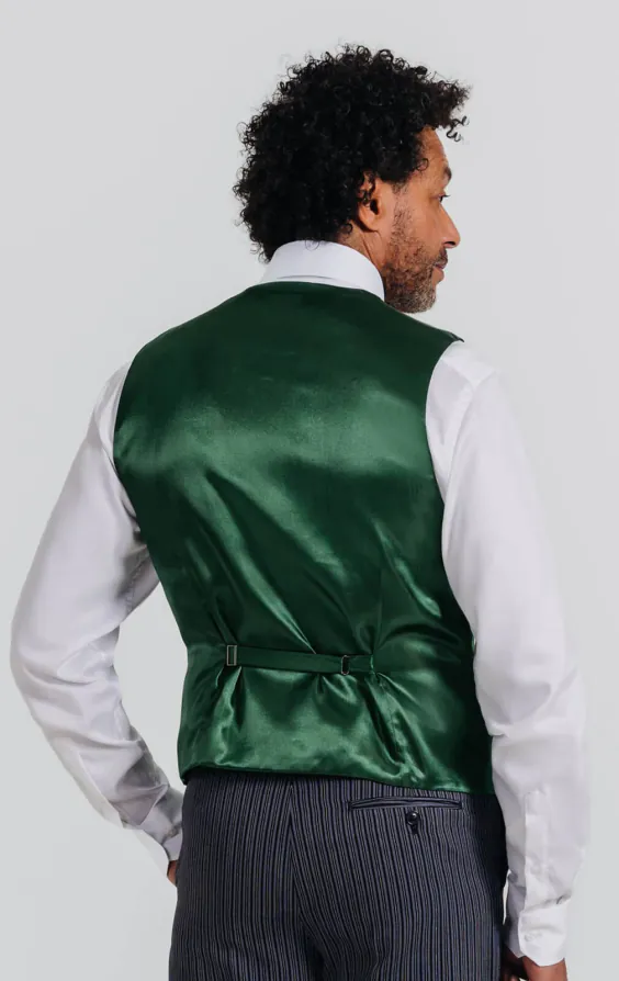 Donkergroen poly dupion gilet  - photo 3