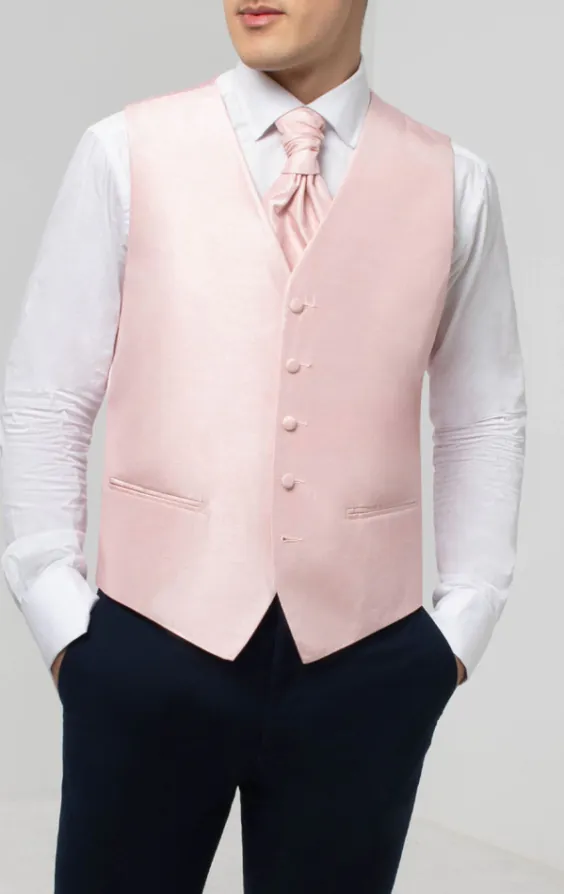 Licht roze gilet van dupion stof - photo 1 Licht roze gilet van dupion stof - photo 1