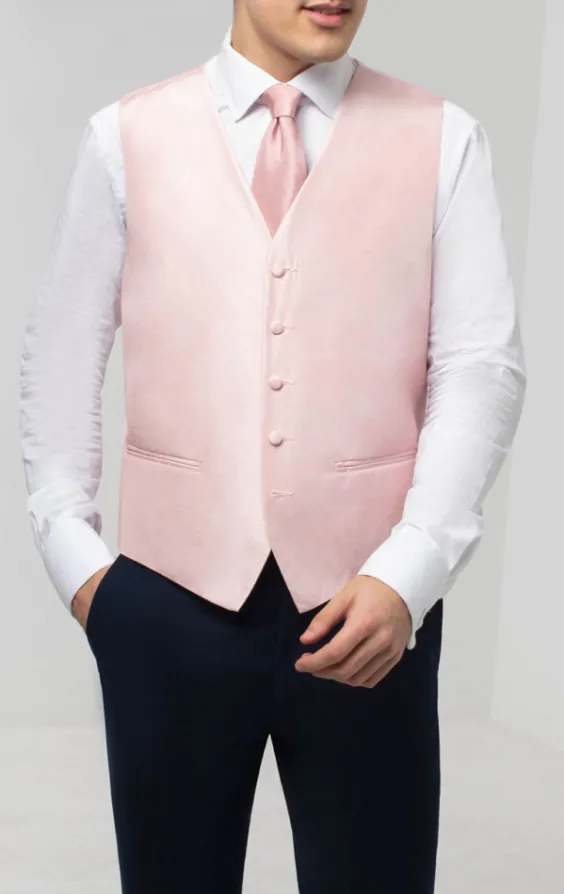 Licht roze gilet van dupion stof - photo 2 Licht roze gilet van dupion stof - photo 2