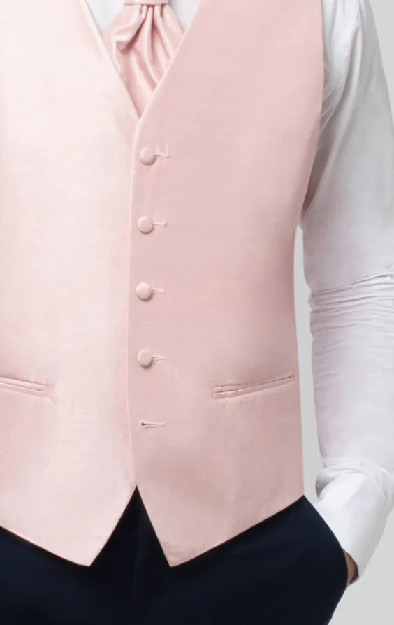 Licht roze gilet van dupion stof - photo 3 Licht roze gilet van dupion stof - photo 3