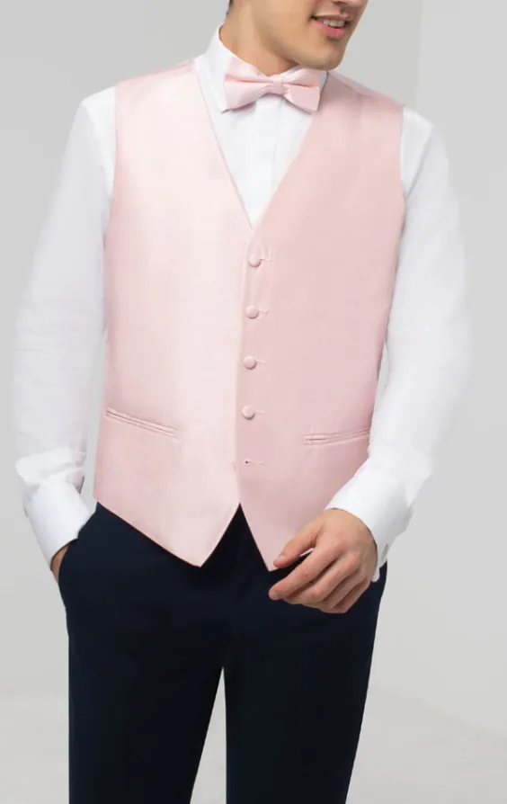 Licht roze gilet van dupion stof Licht roze gilet van dupion stof
