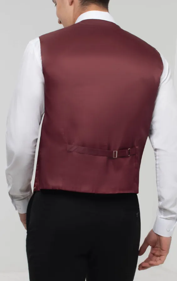 Rood gebloemd brokaat gilet - photo 2 Rood gebloemd brokaat gilet - photo 2