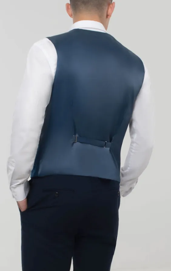 Blauw gebloemd brokaat gilet - photo 2 Blauw gebloemd brokaat gilet - photo 2