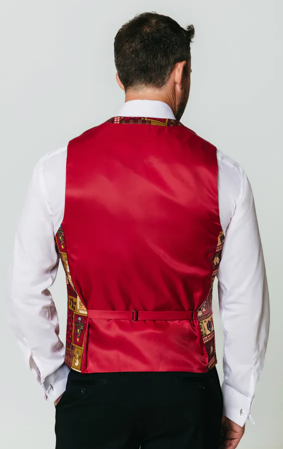 Rood vintage kerstmis print vest - beperkte editie - photo 2 Rood vintage kerstmis print vest - beperkte editie - photo 2