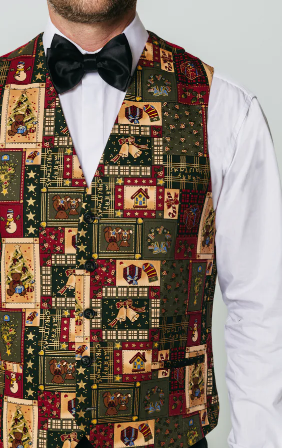 Groene vintage kerstmis print vest - beperkte editie - photo 1 Groene vintage kerstmis print vest - beperkte editie - photo 1