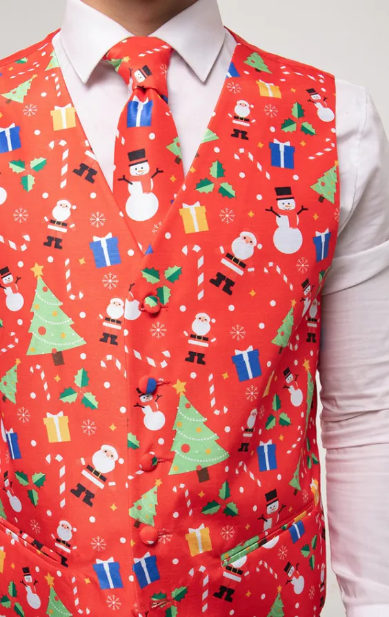 'Festive Fun' rood kerst gilet - photo 1 'Festive Fun' rood kerst gilet - photo 1