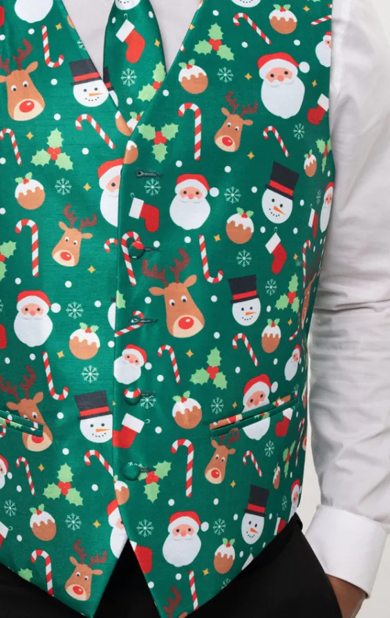 Santa & Friends' groen kerst gilet - photo 1