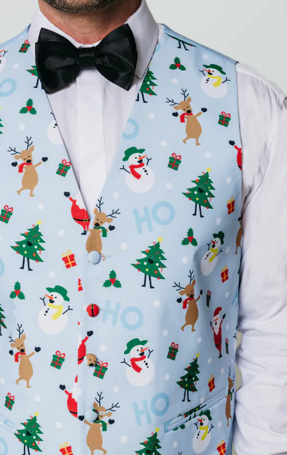 Feestelijk lichtblauw besneeuwd kerstgilet - photo 1