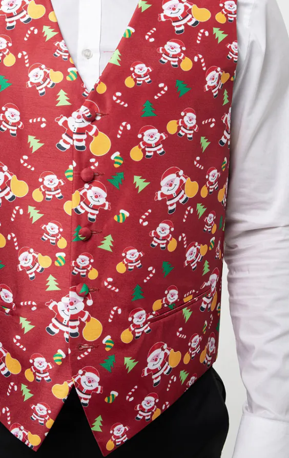 'Happy Santa Claus' Feestelijke Kerst Gilet - photo 1 'Happy Santa Claus' Feestelijke Kerst Gilet - photo 1
