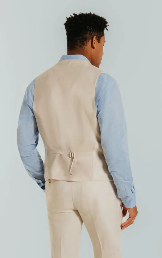 Crème linnen gilet - photo 2