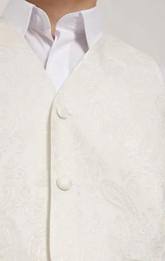 Jongens parelkleurige paisley gilet - photo 1