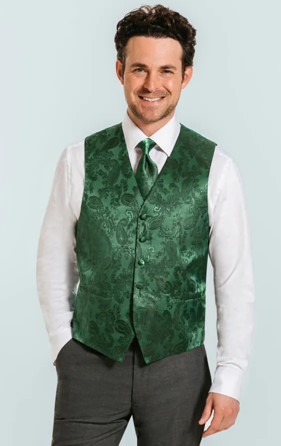 Racing groen paisley gilet