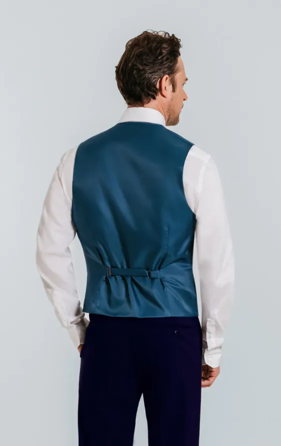 Duck egg blauw paisley gilet - photo 3