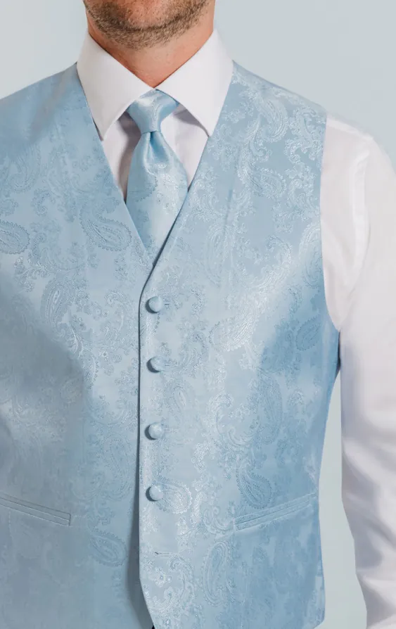 Licht blauw paisley gilet - photo 2