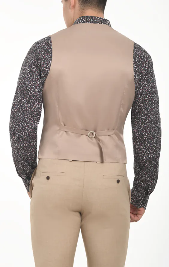 Camel bruin double breasted slim fit gilet - photo 2 Camel bruin double breasted slim fit gilet - photo 2