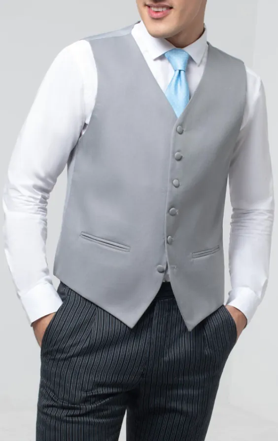 Duif grijs enkele rijig gilet voor traditioneel trouwpak Duif grijs enkele rijig gilet voor traditioneel trouwpak
