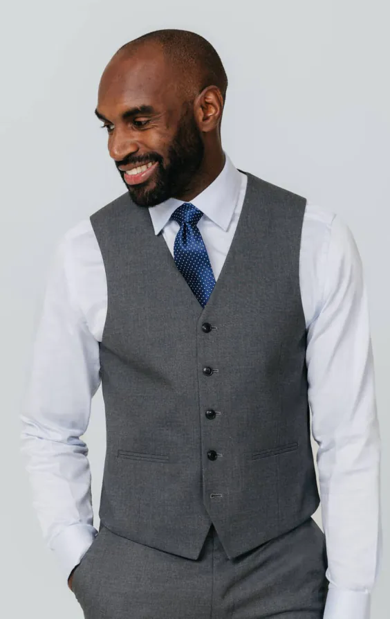 Grijs slim fit gilet Grijs slim fit gilet