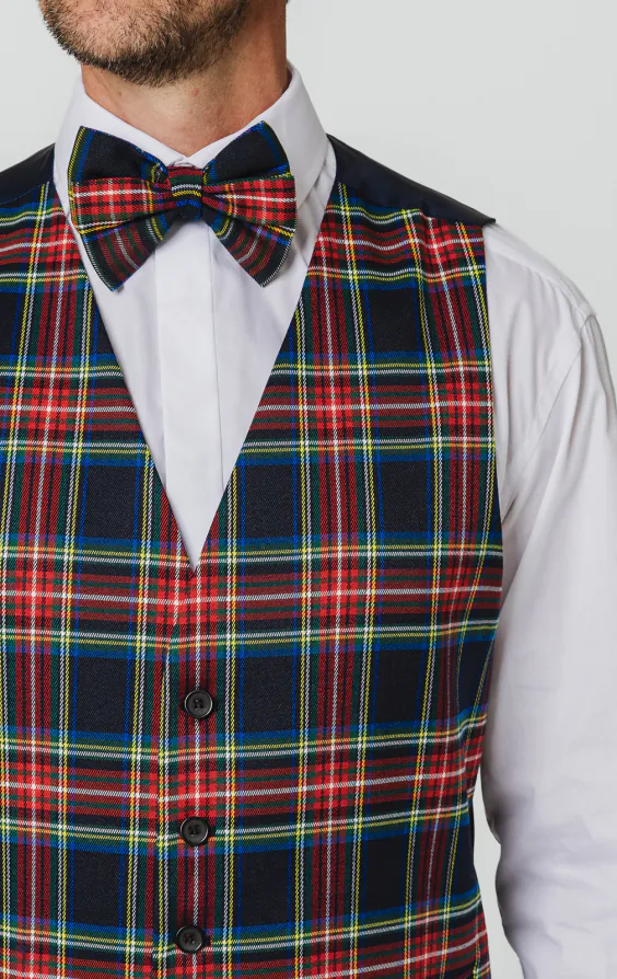 Navy tartan ruit gilet - photo 1