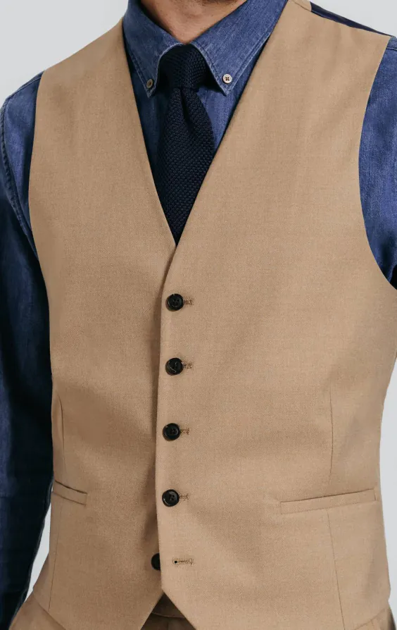 Camel bruin twill gilet - photo 1