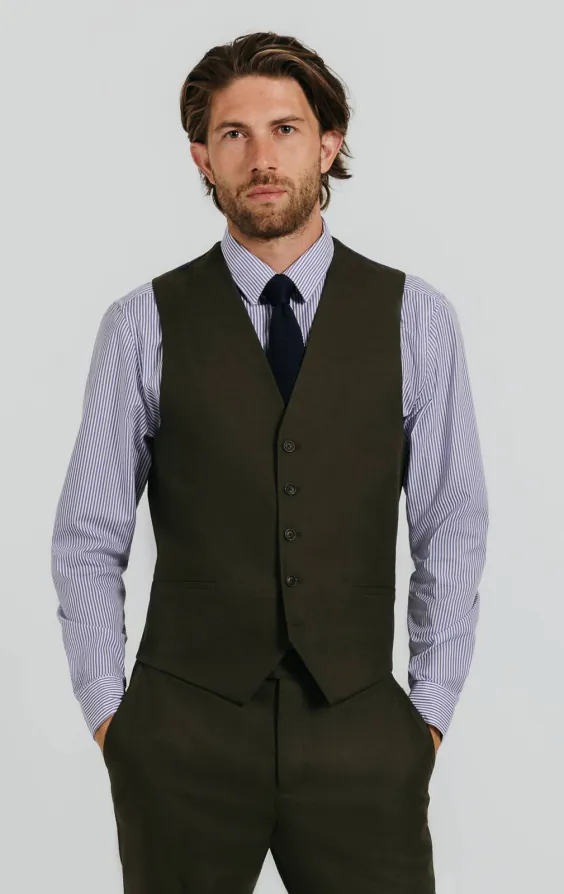 Donker groen twill gilet Donker groen twill gilet