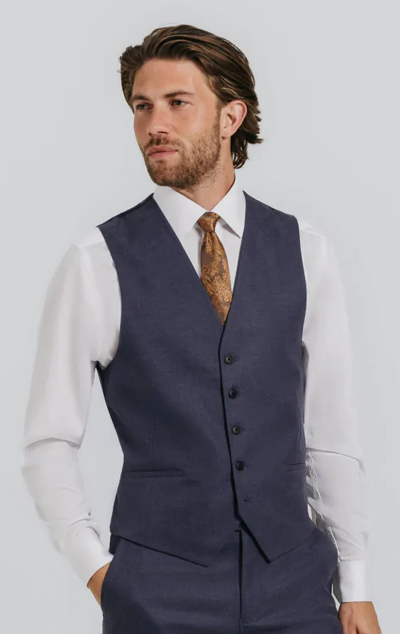 Donkerblauw twill gilet