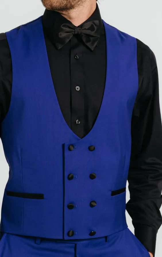 Hel blauw double breasted smoking gilet - photo 1