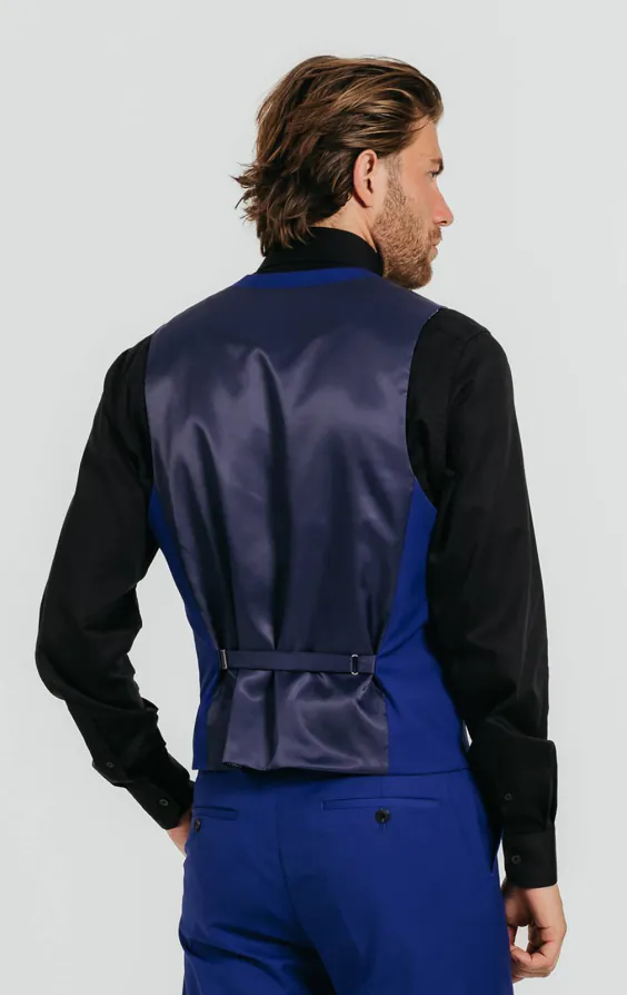 Hel blauw double breasted smoking gilet - photo 2