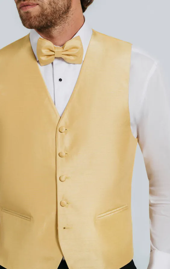 Donker goud poly dupion gilet - photo 1