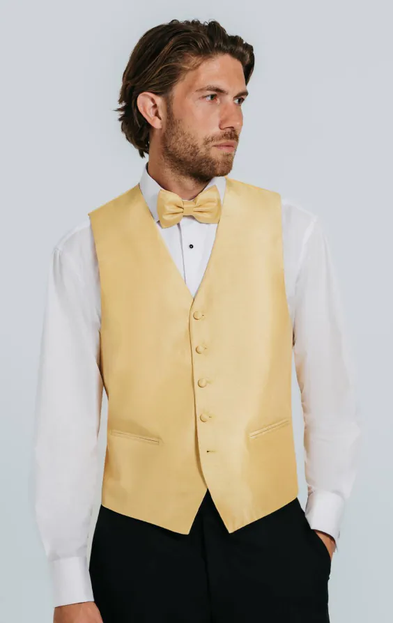 Donker goud poly dupion gilet