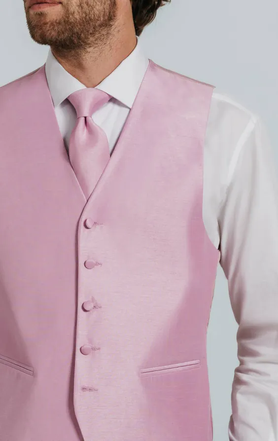 Roze poly dupion gilet - photo 1