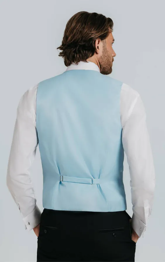 Poederblauw poly dupion gilet - photo 2