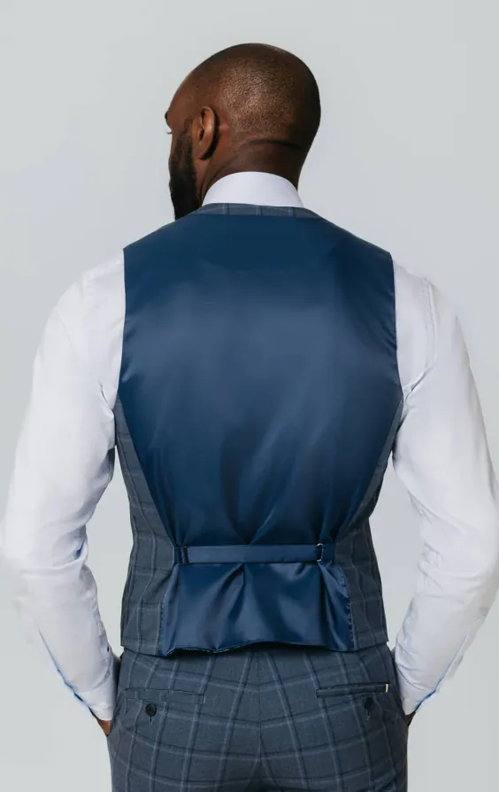 Blauw gewaagd geruit gilet - photo 2