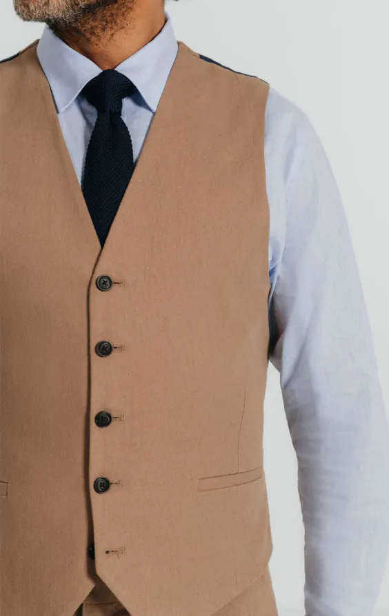 Bruin linnen twill gilet - photo 1