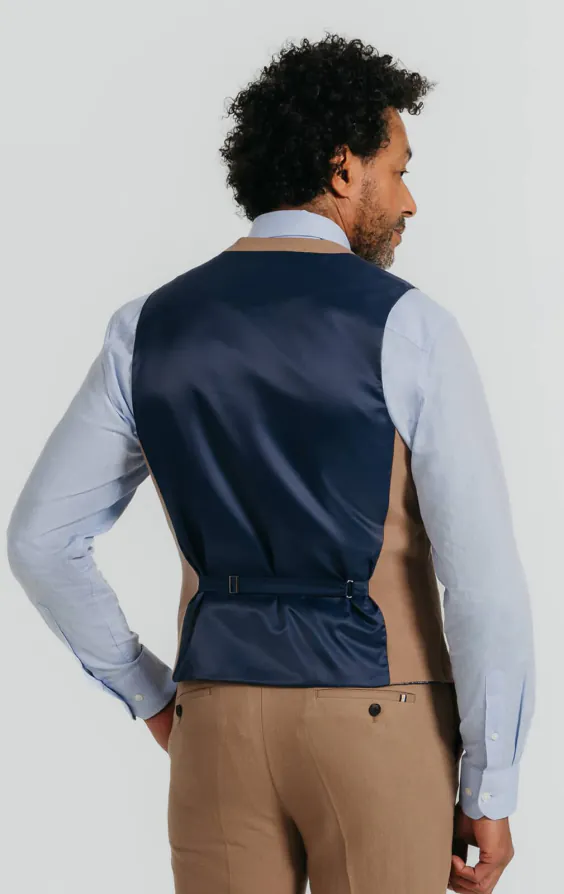 Bruin linnen twill gilet - photo 2