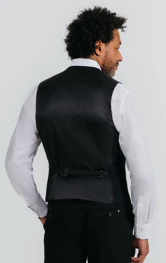 Zwart linnen twill gilet - photo 2