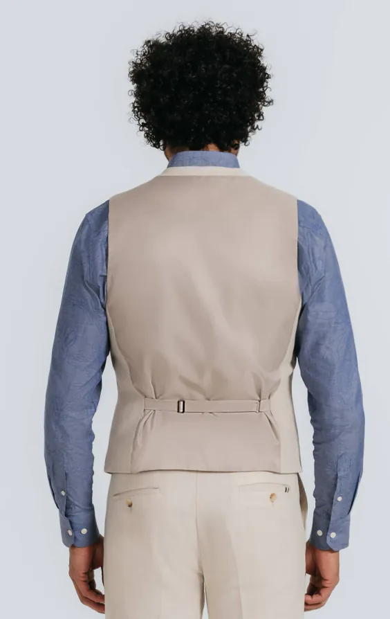 Havermout linnen visgraat gilet - photo 3