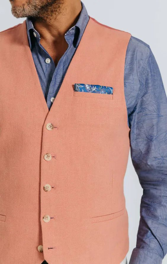 Koraal linnen twill gilet - photo 2