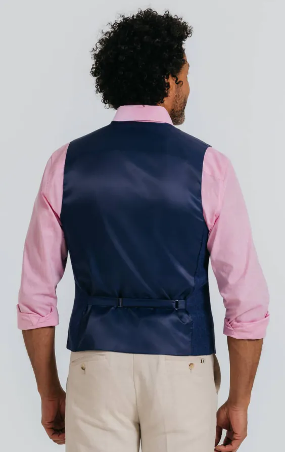 Marineblauw getextureerd gilet - photo 3
