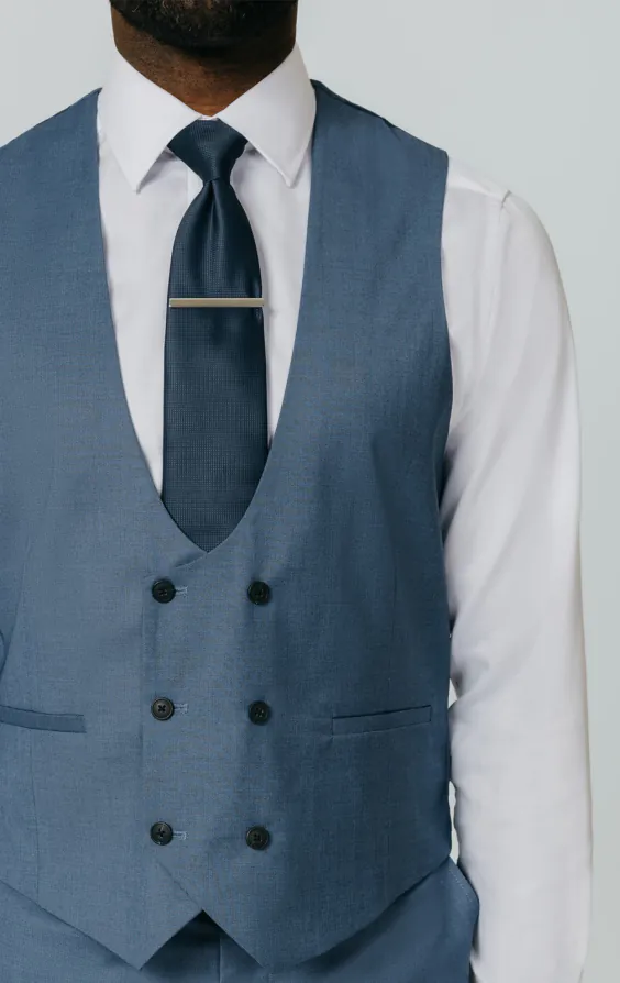 Blauw gemeleerd gilet - photo 1