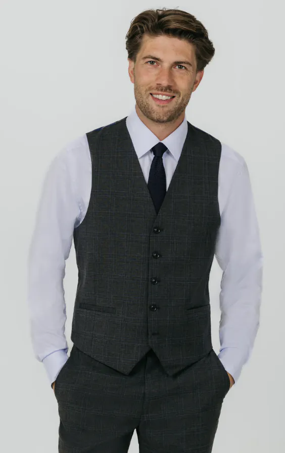 Antracietgrijs geruit gilet