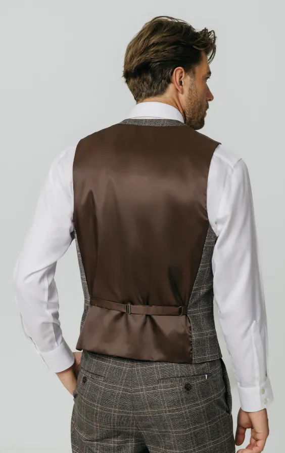 Bruin geruit gilet - photo 2 Bruin geruit gilet - photo 2