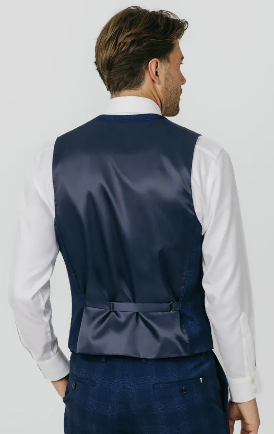 Koningsblauw schaduw geruit gilet - photo 2 Koningsblauw schaduw geruit gilet - photo 2