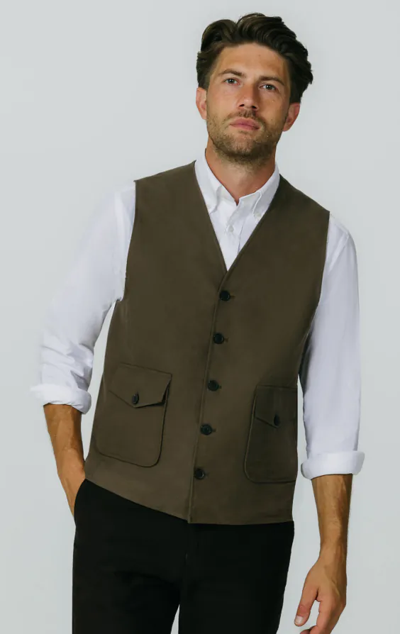 Olijf moleskin gilet Olijf moleskin gilet