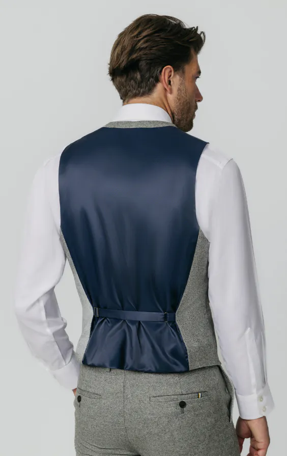 Licht grijs Donegal tweed gilet - photo 2 Licht grijs Donegal tweed gilet - photo 2