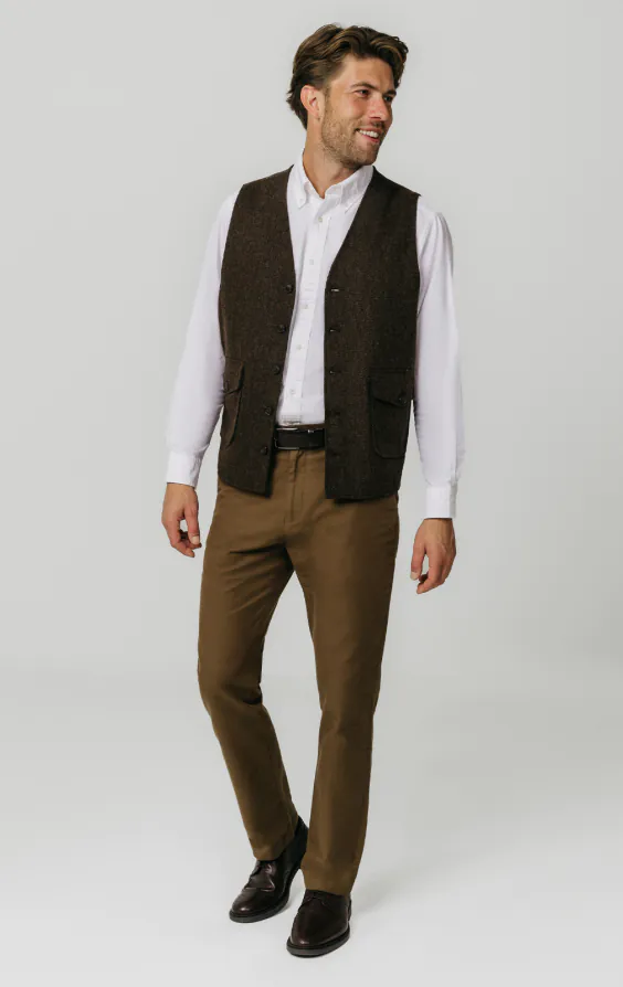 Mouwloos gilet met zakken Saartje bruin