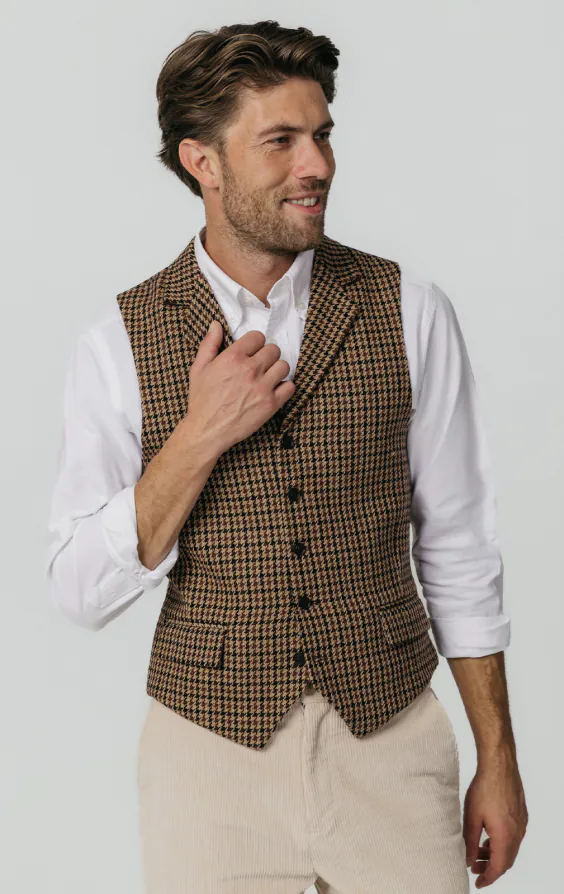 Bruin houndstooth tweed gilet Bruin houndstooth tweed gilet