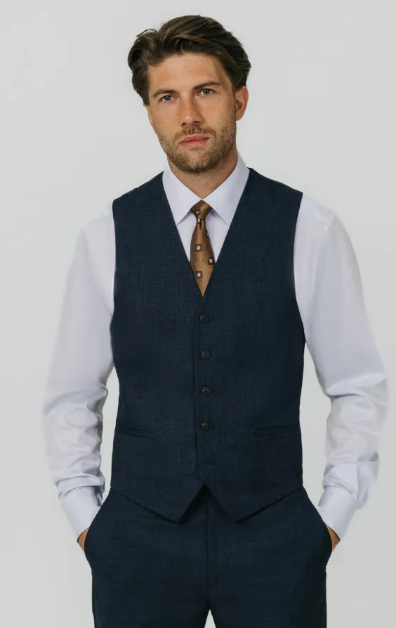 Blauw geweven gilet Blauw geweven gilet